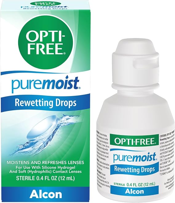 OPTI-FREE Puremoist Contact Lens Rewetting Drops, 12 mL