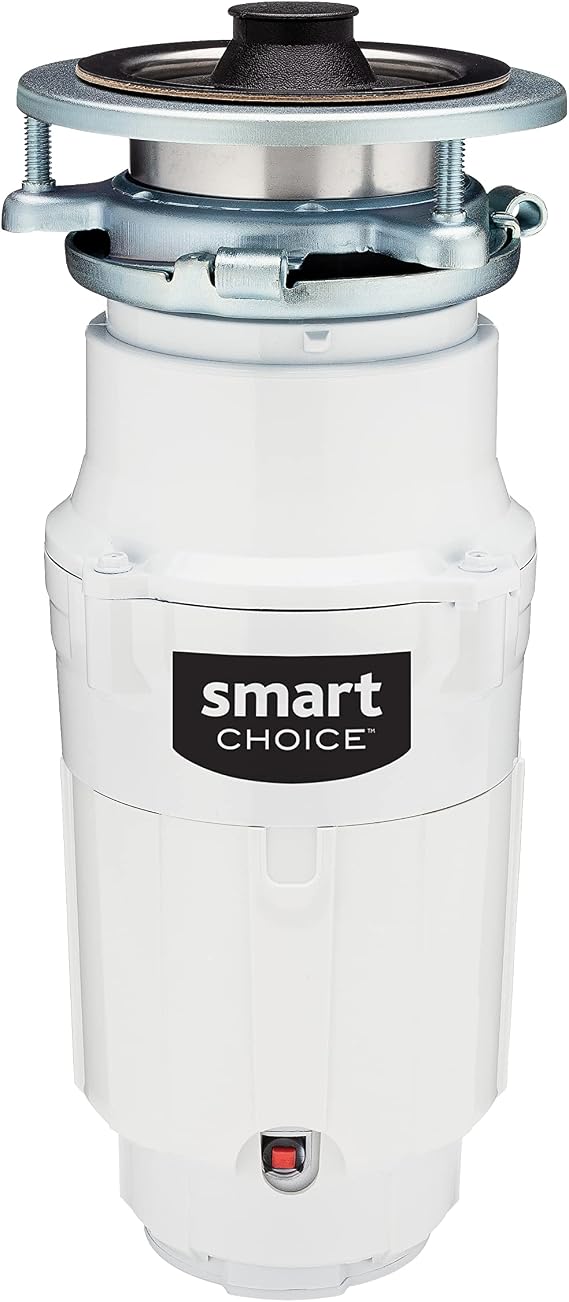 Smart Choice 1/3 HP Direct Wire Garbage Disposal for Kitchen Sinks, White | SC03DISPC1
