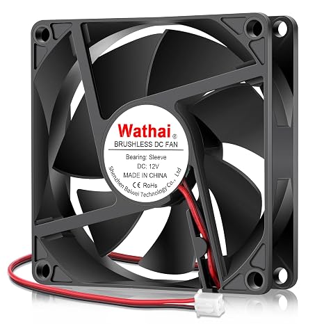 Wathai 80mm 8020 12 Volt DC Brushless Fan 12V 2Pin High Preformance