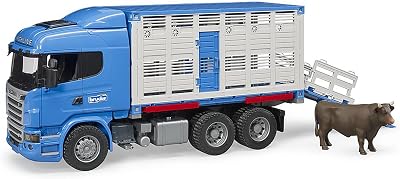 Scania R-Series Cattle Transport Truck w 1 Cattle