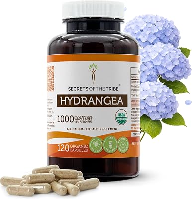 Secrets of the Tribe Hydrangea USDA Organic Capsules | Certified Organic Vegetarian Capsules, Herbal Dietary Supplement | Hydrangea arborescens Dried Root 120 Count