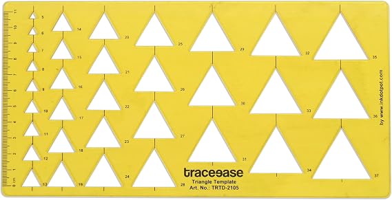 Traceease Geometric Triangle Template Drawing Stencil, Designing Template Measuring Ruler