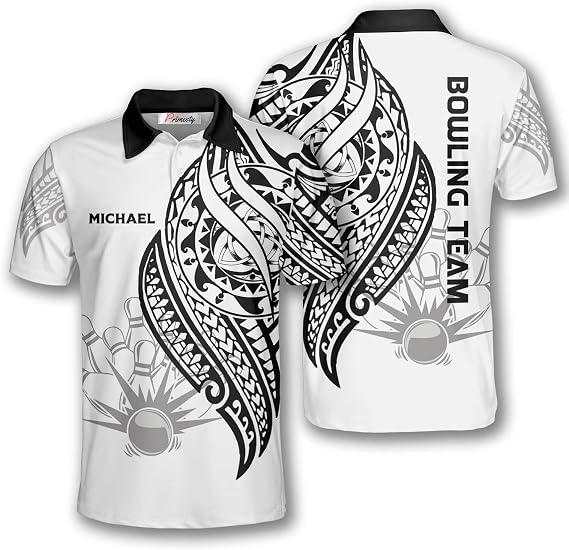 PRIMESTY Custom Bowling Shirts for Men, Personalized Patriotic American Flag Bowling Jerseys, Custom Bowling Polo Shirts