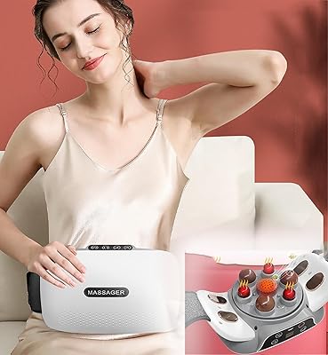 Automatic Abdominal Massager, Abdominal Kneader with LCD Display, 2000 MAh Long Battery Life, 5 Modes, 3 Levels of Intensity, Relief of Abdominal, Back, Neck and Leg Pains