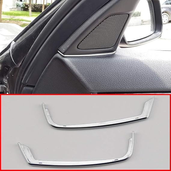 2pcs Matte Silver ABS Chrome for BMW 5 Series f10 520li 525li 530 2014 2015 2016 Car Interior Audio Speaker Cover Trim Accessories