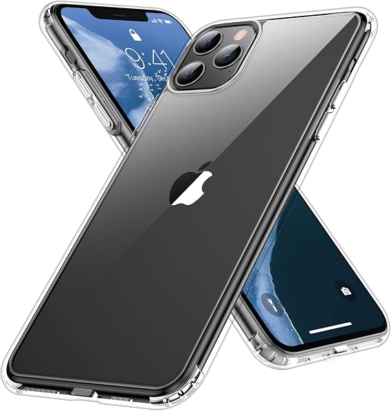 Crystal Clear for iPhone 11 Pro Case,[Anti- Yellowing][Upgraded Military Shockproof Protection] Slim Thin Protective Bumper Phone Case 5.8 inch Clear