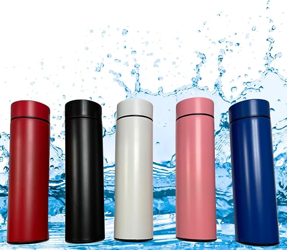 Insulated Water Bottle with temperature Display (White)