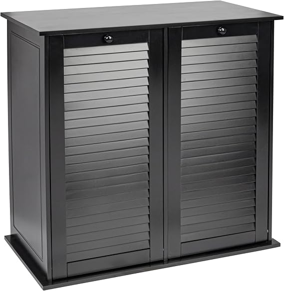 Household Essentials Tilt-out Cabinet Laundry Sorter with Shutter Front, Black