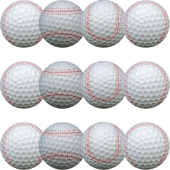 GBM Baseball Novelty Golf Balls Baseball Golf Balls Design for Players, Coaches, Sports Fans, Tournaments, League Play and Golfers Gifts, 12 Pack