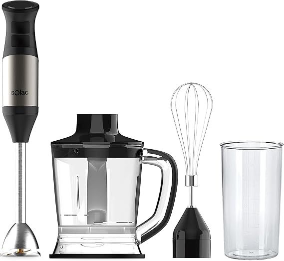 Solac Professional 1000W* Stainless Steel Hand Blender w/Accessories Kit,Standard,SJK-1172