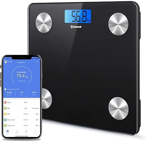 Smart Bathroom Scales Body Weight & Fat, Bluetooth Digital BMI Scale
