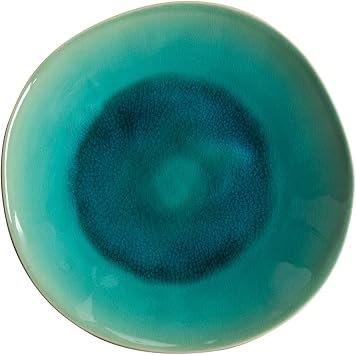 Costa Nova Ceramic Stoneware 10'' Soup Pasta Plate - Riviera Collection, Azur (Blue) | Microwave & Dishwasher Safe Dinnerware | Food Safe Glazing | Restaurant Quality Tableware