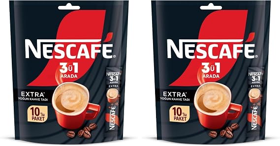 Nescafé 3 in 1 Extra Soluble Coffee Mix Pack of 10 (10 x 16.5 g) Pack of 2