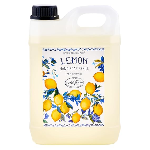 SIMPLE PLEASURES Lemon & Blue Bells Hand Soap Refill Jug, 71 oz