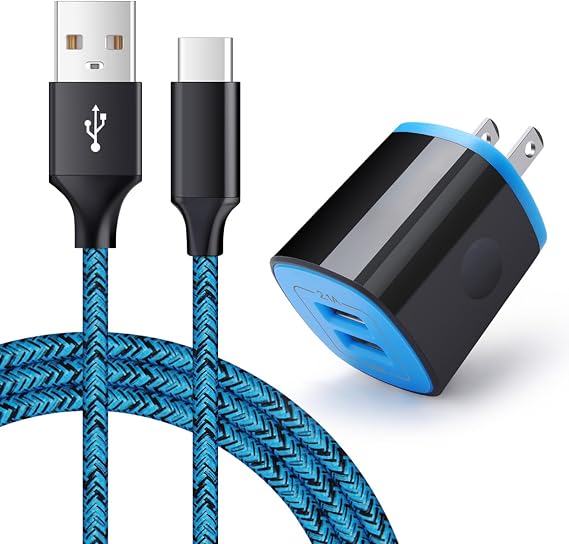 USB Type C Charger for Moto G Pure/G Play 2026 2024/G Power 2026 2025 2024 | G Stylus 5G 2025 2023/G 2025/G Fast/G7/G8/Z4,AndHot 2 Port USB Adapter Wall Charger with 6FT USB C Fast Charging Cable Cord
