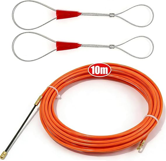 Fish Tape 10m (32.8ft) Cable Puller, 4.0mm Retractable Wire Pulling Tool