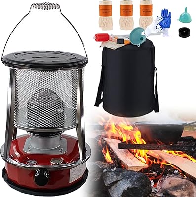 Kerosene Heaters for Indoor Use, Portable Kerosene Stove Heater for IndoorOutdoor, Compact Convection Kerosene Space Heater 9000 BTU for Patio Camping 4.6L,A