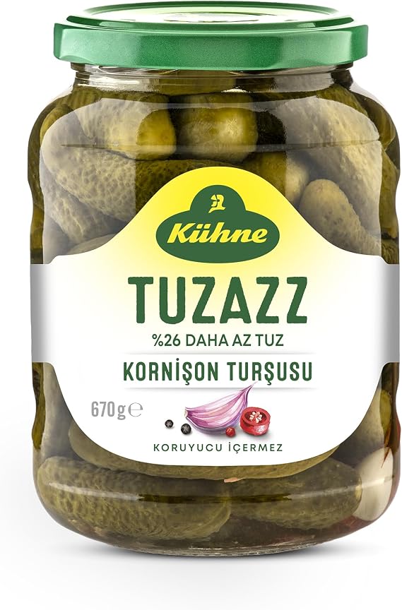 Kühne Tuz Azaltılmış Kornişon Turşusu 670 gr