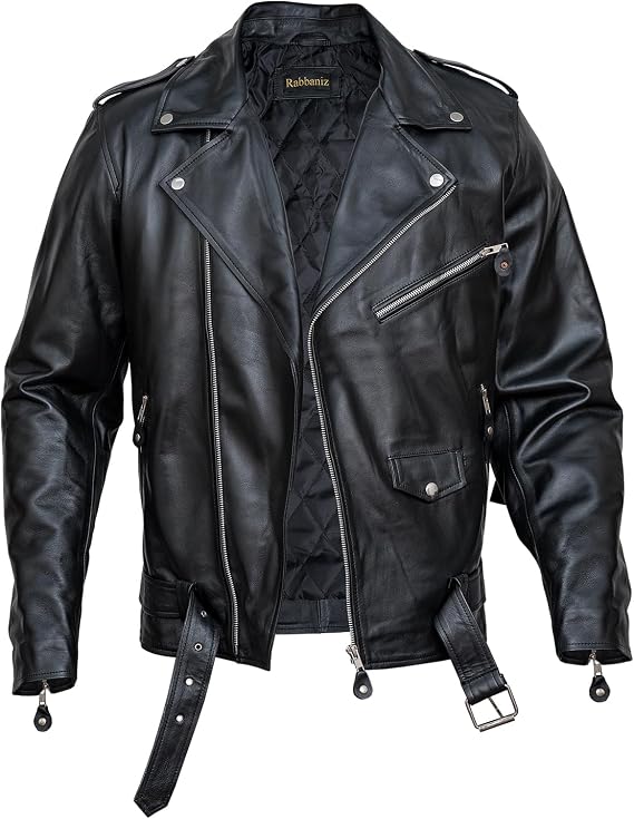 Men's Black Fringe Leather Jacket Men - Classic Black Leather Biker Jacket