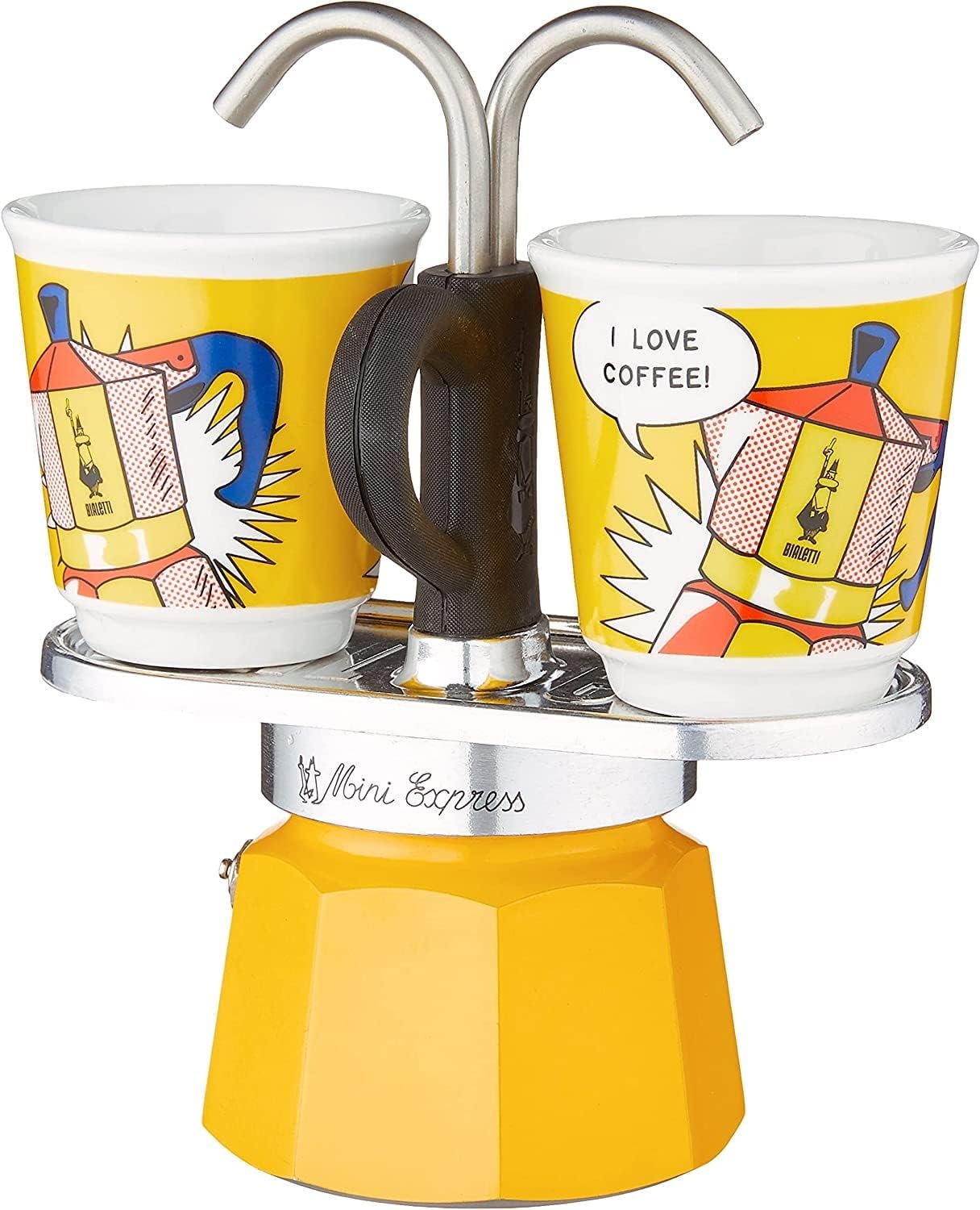 Bialetti Espresso machine set Mini Express Lichtenstein  2 espresso cups