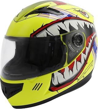 XFMT DOT Youth Kids Motorcycle Full Face Helmet Street Dirt Bike ATV BMX Off-Road Helmet Shark Pattern