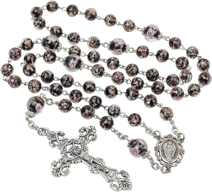 Catholic Rosary for Women Glass Beads Necklace Firefly Glowing Necklace Communion Rosary Catholic Gifts