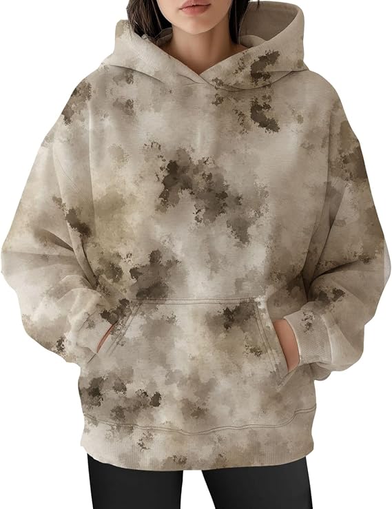 DMOYALA Womens Oversized Hoodies Japanese Art Printed Drawstring Hooded Sweatshirt Winter Fall Outfits with Pocket