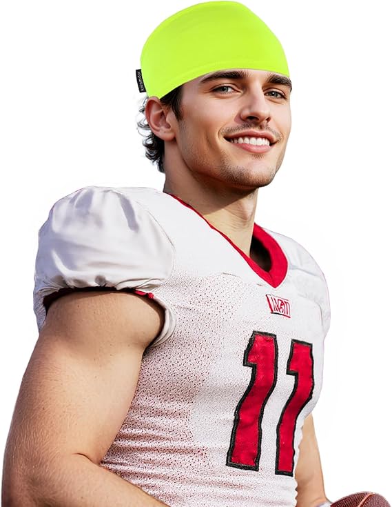 Cooling Skull Wrap Headband for Men and Women, Wide Football Head Wrap, Sweat Wicking Sports Sweatband - Keep Sweat Off Eyes