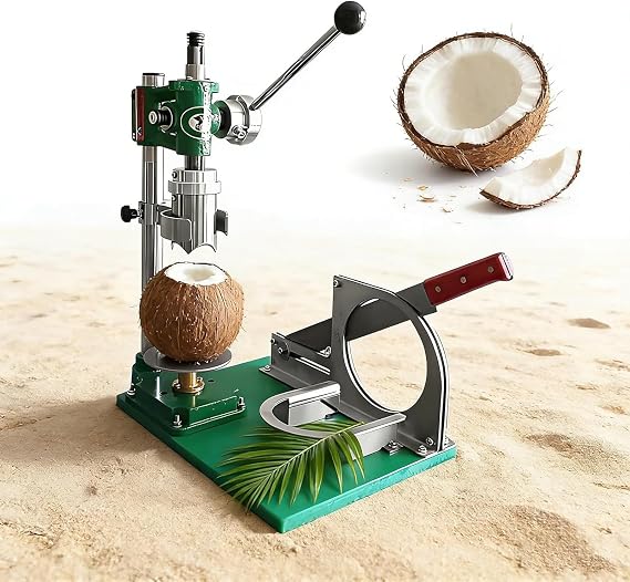 Coconut Peeling and Shelling Machine, Manual Coconut Hole Opening Machine, Commercial Desktop Coconut Peeler Tool Scraper, with Lever Handle, for Commercial Fresh Young Coconut SingleHandle