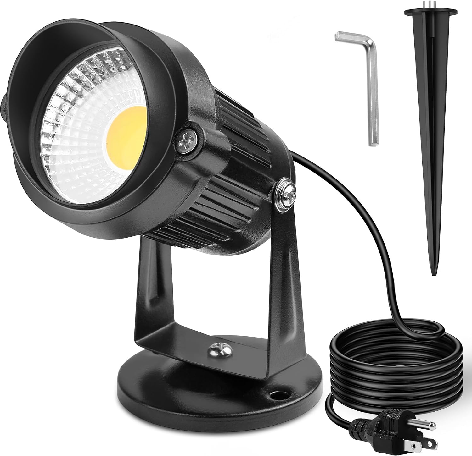 OurLeeme Spot Lights Outdoor - 6W 120V Waterproof Outdoor Spotlight for Yard Landscape Lighting, Mini LED Spotlights Uplighting Indoor Plant Spotlight, Accent Lights for Outdside Warm Light