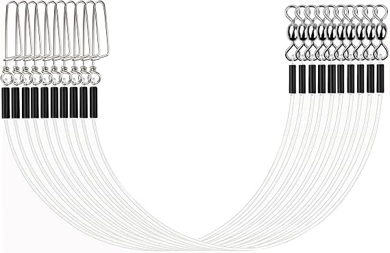Fluorocarbon Fishing Leader,20LB-80LB Fluorocarbon Leaders for Saltwater Freshwater,100% Fluorocarbon Leaders Line with Swivels and Snap...