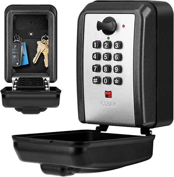 Key Lock Box Wall Mount 12 Digit Combination Lockbox for Keys with Code