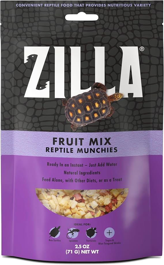Zilla Reptile Food Munchies Fruit Mix, Tortoise Food, 2.5 Ounce