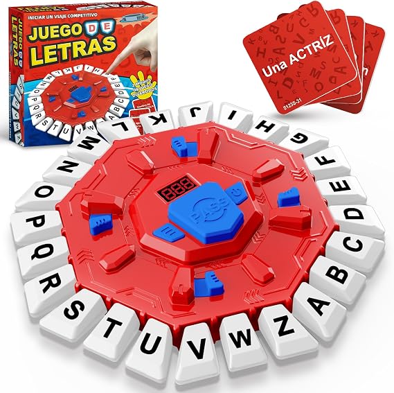 Resflycheng Juego de Mesa en Espanol con Pantalla Digital y 2 Modos de Juego, 35 Tarjetas Doble Cara, Ideal para Fiestas y Aprendizaje Interactivo, Juegos de Mesa para Ninos y Adultos
