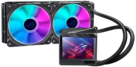 ASUS ROG Ryujin II 240 ARGB All-in-one Liquid CPU Cooler 240mm Radiator (3.5" LCD, Embedded Pump Fan, 2X ROG 120mm ARGB Fans, Compatible with Intel LGA1700, 1200 and AM5, AM4 Socket),