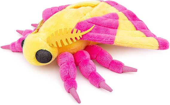 lilizzhoumax Realistic Rosy Maple Leaf Moth Stuffed Animal - Rose Color 15 Inch, Moth Plush Toy,Gift for Kids,Super Soft Cute Plush,Home Decor
