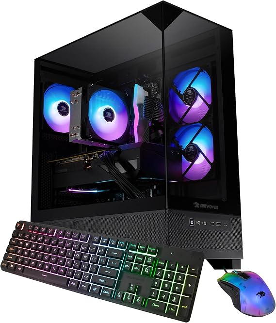 iBUYPOWER Element SE Gaming PC Desktop Computer AMD Ryzen 7 8700F CPU, AMD Radeon RX 6500XT 4GB GPU, 16GB DDR5 RGB 5200MHz RAM, 1TB NVMe SSD, Windows 11 Home, Gamer Keyboard and Mouse - ESA7R65XT03