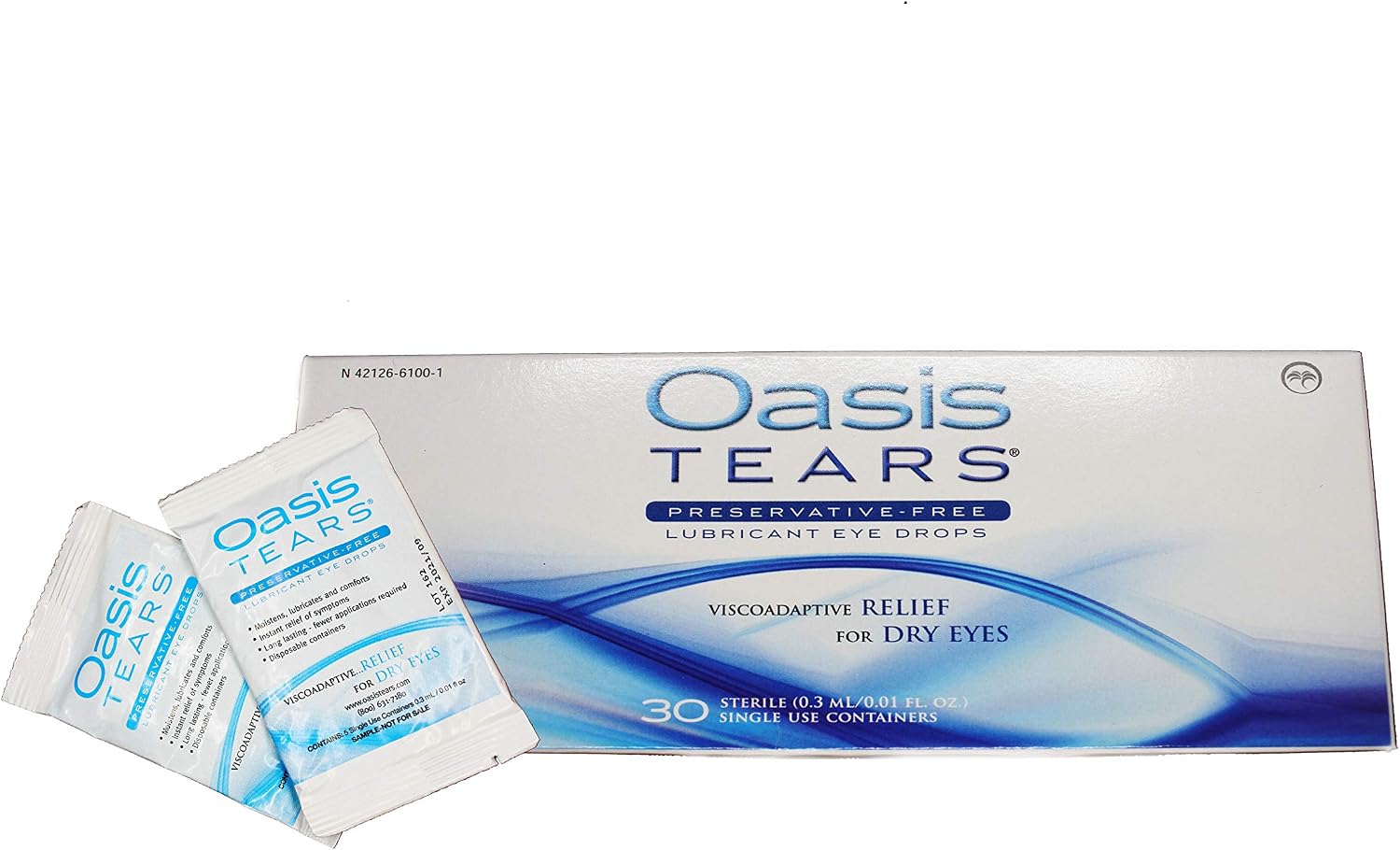 Oasis Tears Preservative-Free Lubricant Eye Drops 40 Vials 1 Box of 30 Vials and Two 5 Vial Packets