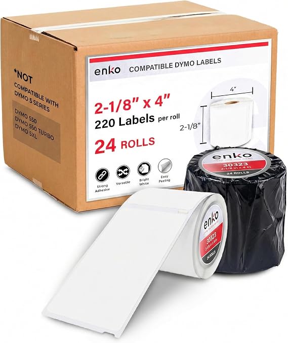 [24 Rolls, 5280 Labels] Address & Shipping Labels 30323 (2-1/8 x 4") Compatible for Dymo LabelWriter
