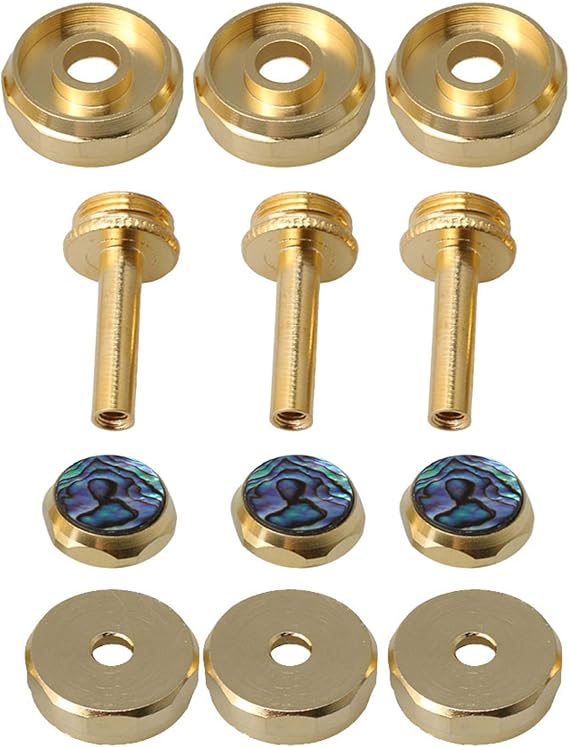 Lovermusic Brass Trumpet Turquoise Finger Buttons + Rods + Valve Covers Repair Accessories Pack of 3