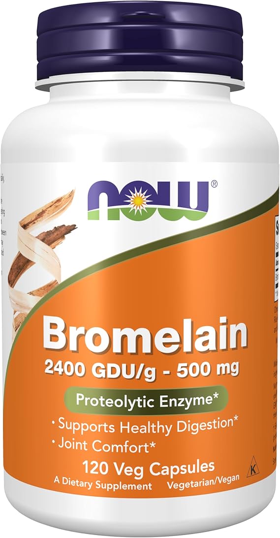 NOW Supplements, Bromelain 2,400 GDU/g - 500 mg, 120 Veg Caps