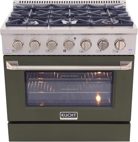 36" 5.2 Cu. Ft. Freestanding Natural Gas in Olive Green