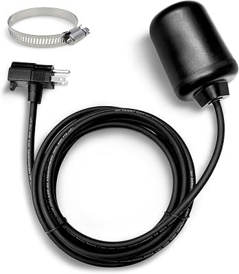 FLUENTPOWER Tethered Float Switch, Universal Replacement with Piggyback Plug and 10 Cord, Ideal for Sump Pump, Water Tank, Septic Tank, Sewage Systems, Pool, Pond, Max 10 Amp, IP68 Waterproof
