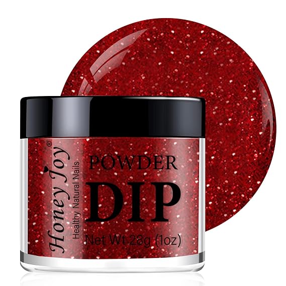 Dip Powder Red Color, Nail Dipping Powder Nail Art, 28+ Long-Lasting Super Quick Dry Salon DIY at Home No Needed Lamp Cured Gift (1 Oz) (Dip-28g-No.4, 1 OZ)