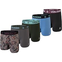 Volcom Mens Boxer Briefs 5 Pack Poly Spandex Performance Boxer Briefs Underwear