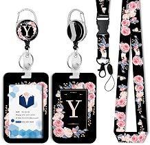 Retractable Badge Holder with Detachable Breakaway Lanyard - ID Card Reel Clip for Nurse, Office, School, and Corporate Use A