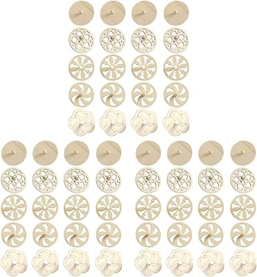 60 Pcs Unfinished Wooden Spinning Tops for Kids - DIY Paintable Gyroscopes with 5 Different Shapes, Detachable Design for Easy Coloring, Ideal Family Gatherings and Parent-Child Games