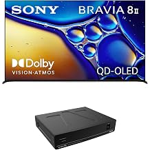 Sony K65XR80M2 65 Inch Bravia 8 QD-OLED 4K HDR Google TV with an AudioQuest PQ505NA PowerQuest 505 12 Outlet Surge Protector (2025)