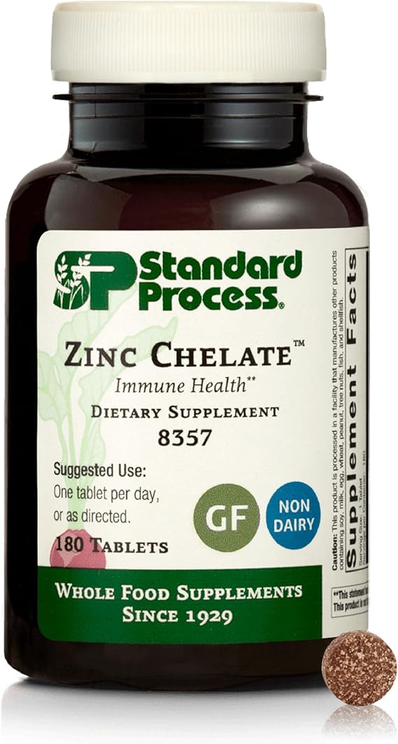 Standard Process Zinc Chelate, Immune & Skin Health Support, 180 Tablets