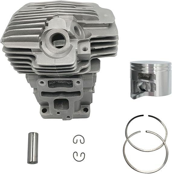 Nikasil 49mm Cylinder Kit with Piston, Rings, and Clips, Cylinder Piston Kit Compatible with Stihl MS391 Replaces OEM 1140-020-1204, 11400201204, Chainsaw Replacement Parts